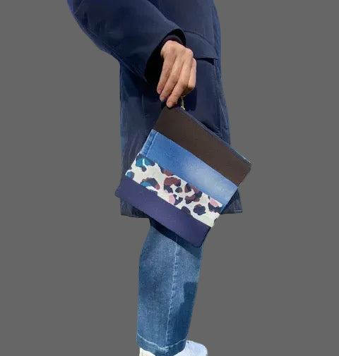 Multicoloured pouch with  a pattern design 