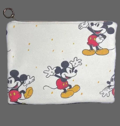 Double faced cartoon print/ green clutch bag 
